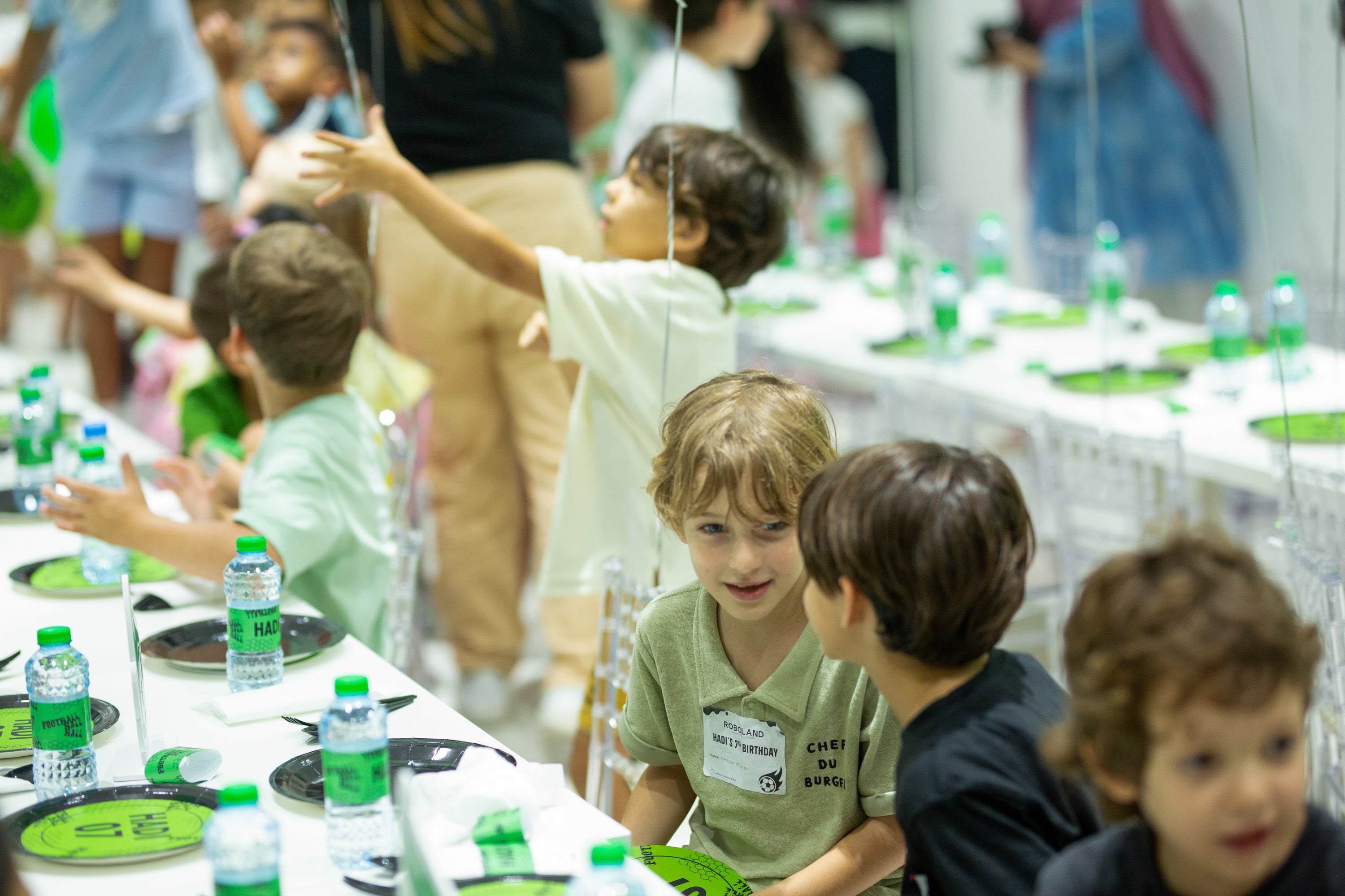 Children and families celebrating birthdays at RoboLand's edutainment center