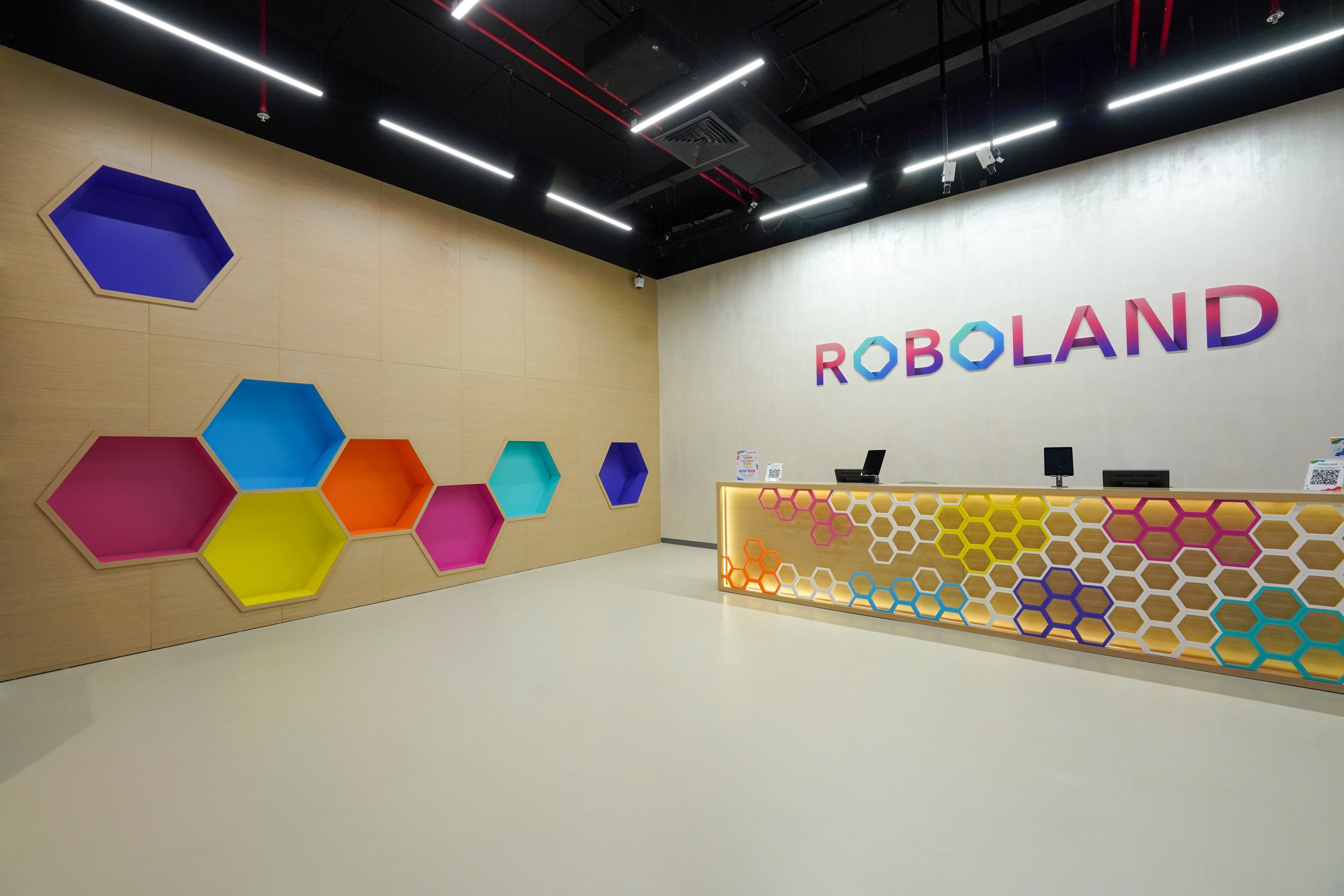 Vibrant entrance to RoboLand edutainment experience for kids